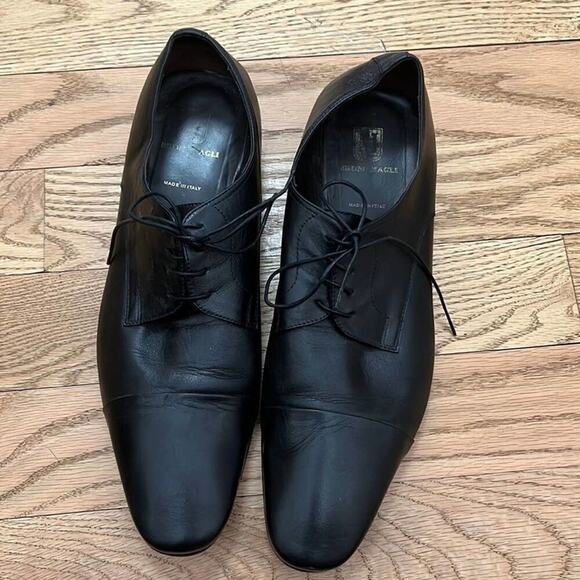 BRUNOMAGLI BLACK OXFORD LEATHER DRESS SHOES‎ SIZE 15M